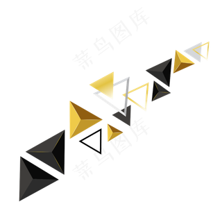 黑金三角漂浮,免抠元素