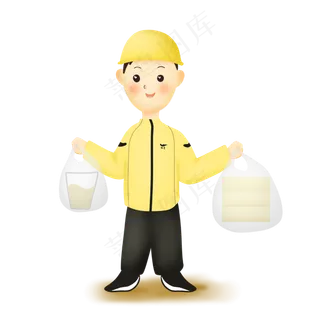 拿着外卖的外卖员