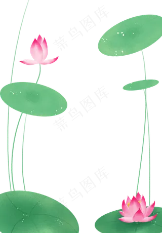 中国风荷花边框装饰免扣素材