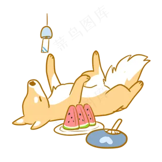 躺在地上的柴犬