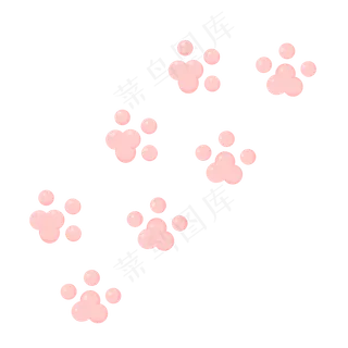 脚印粉色动物可爱猫爪免抠