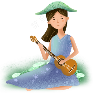 大暑弹吉他的少女