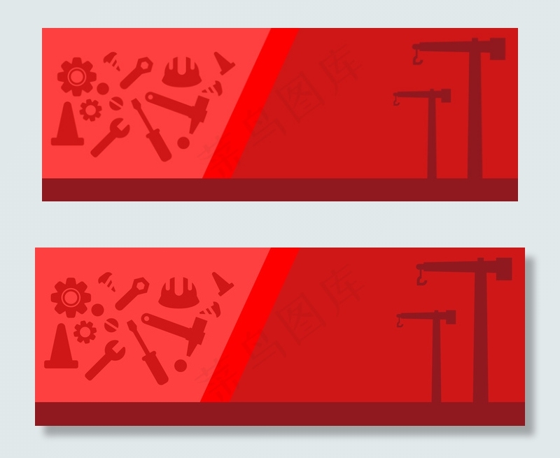红色简约扁平化五一劳动节banner背景