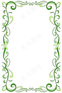 漂亮的绿色花藤边框