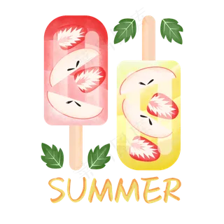 夏日装饰冰棍,免抠元素