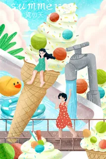 夏天夏季凉爽配图