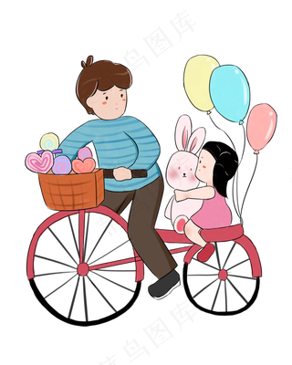 父亲和孩子骑自行车父亲节