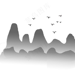 中国风水墨山水景色