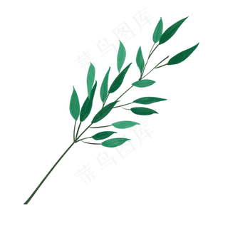 手绘绿植小清新桉树叶,免抠元素
