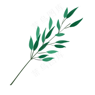 手绘绿植小清新桉树叶,免抠元素