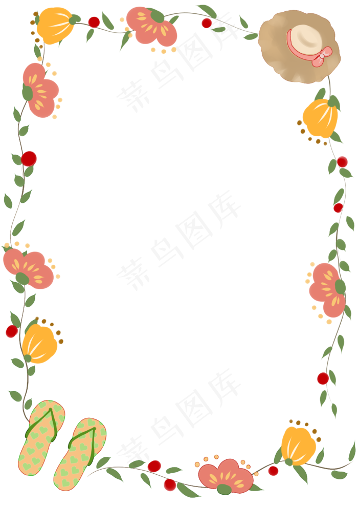 植物花草边框(2480X3508(DPI:299))psd模版下载