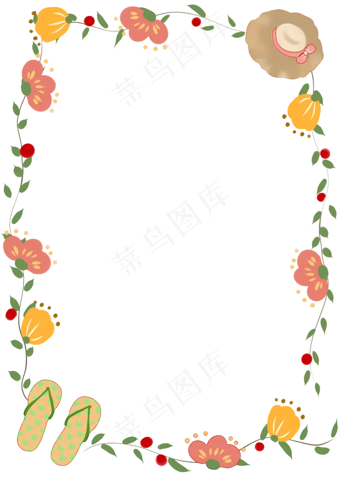 植物花草边框(2480X3508(DPI:299))psd模版下载