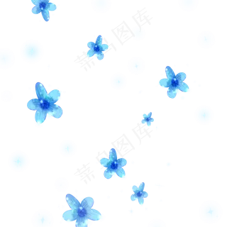 冰晶装蓝色魔幻花瓣,免抠元素