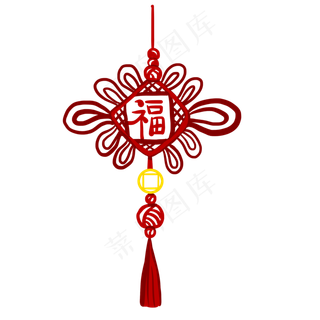 中国结新年装饰挂件,免抠元素