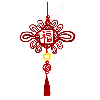 中国结新年装饰挂件,免抠元素