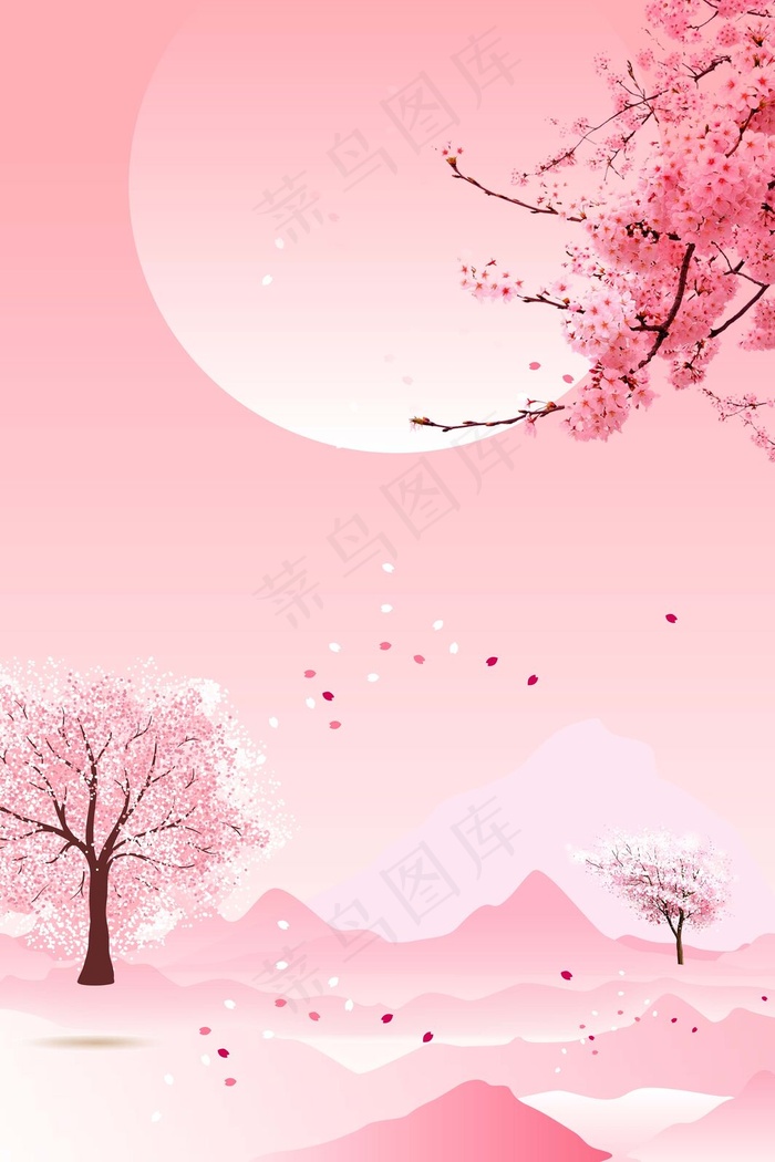 桃花满天飞唯美背景