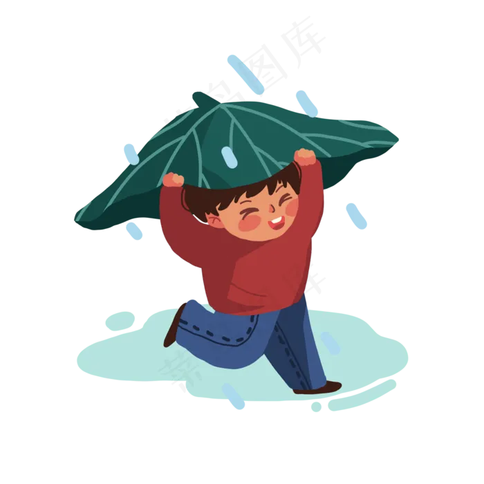 芒种节气躲雨(2000X2000(DPI:300))psd模版下载
