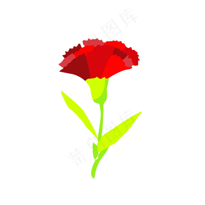 大红色手绘母亲节康乃馨免抠素材(2000*2000px 300 dpi )ai矢量模版下载