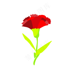 大红色手绘母亲节康乃馨免抠素材