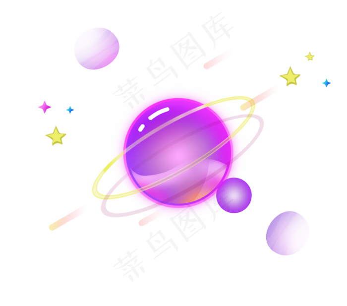 炫彩幻想之光星球星空,免抠元素(2268*2000px)psd模版下载