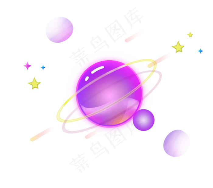 炫彩幻想之光星球星空,免抠元素(2268*2000px)psd模版下载