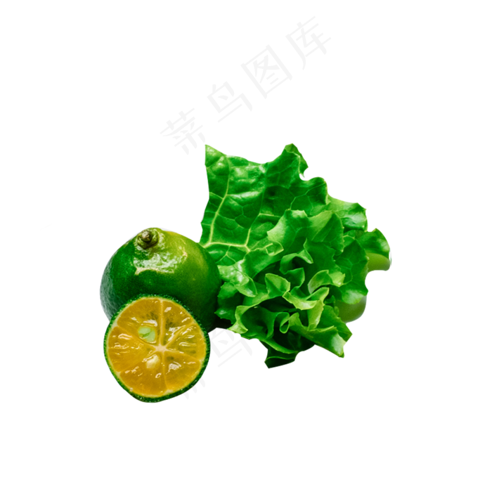 卡通柠檬生菜免扣图