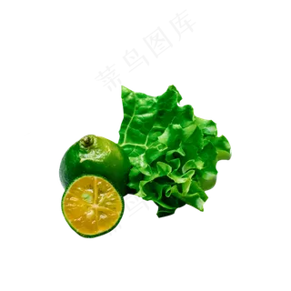 卡通柠檬生菜免扣图
