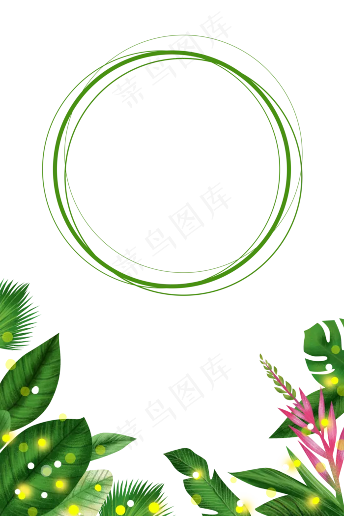 春天植物叶子边框,免抠元素(3543X5315(DPI:300))psd模版下载
