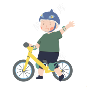 骑儿童平衡车的小男孩,免抠元素
