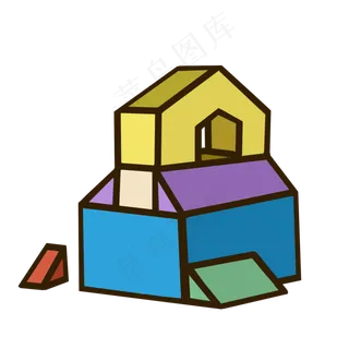 儿童节六一积木卡通