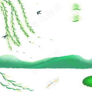 春天清明节柳树柳枝