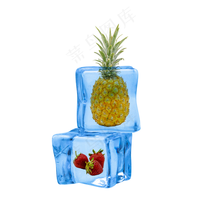 美味冰镇菠萝(2000X2000(DPI:300))psd模版下载