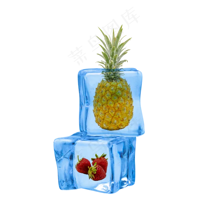 美味冰镇菠萝(2000X2000(DPI:300))psd模版下载