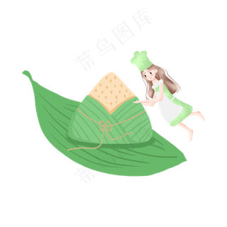 包粽子的可爱女孩