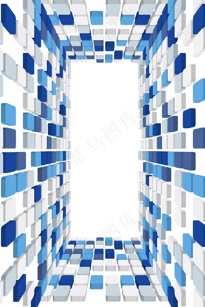 马赛克正方体拼接空间感商务科技海报背景