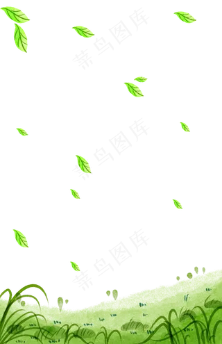 中国风水彩草地边框