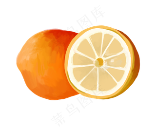 水彩橙子
