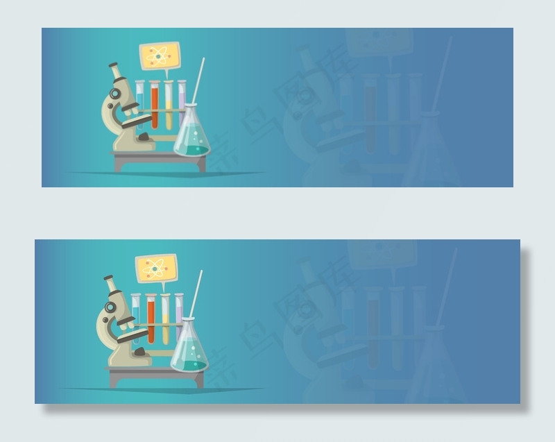 化学蓝色渐变实验研究banner