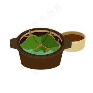 手绘矢量扁平粽子