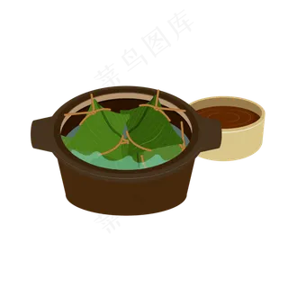 手绘矢量扁平粽子