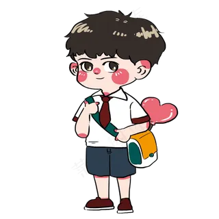 六一儿童节小朋友背着小书包去玩