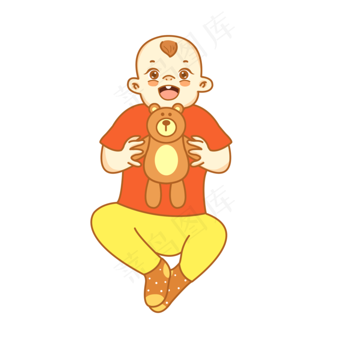 小婴儿怀抱玩具熊插图下载(2000X2000(DPI:300))psd模版下载