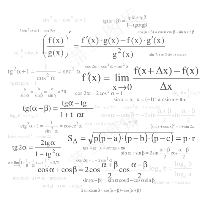 数学与物理公式矢量,免抠元素(2000*2000px 300 dpi )ai矢量模版下载
