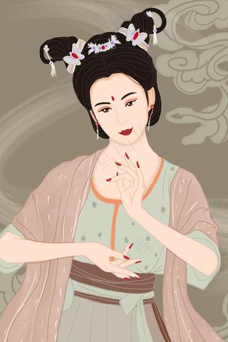 国潮中国风服饰之汉服古装女子婀娜粉黛