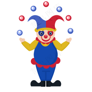 愚人节表演杂技的小丑,免抠元素