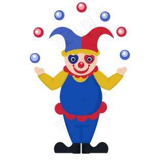 愚人节表演杂技的小丑,免抠元素