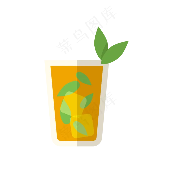 扁平绿叶健康橙汁ai矢量模版下载
