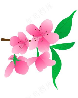 卡通免扣粉色花朵