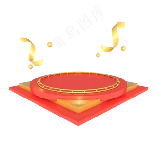 618电商舞台漂浮几何装饰