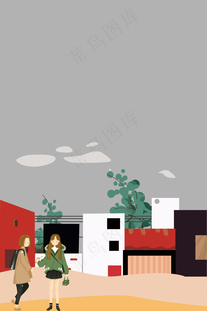 都市生活之购物女孩日常(3545*5315px 	      )psd模版下载